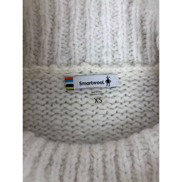Smartwool women's XS ivory moon ridge boyfriend wool blend‎ oversized sweater - Picture 8 of 10